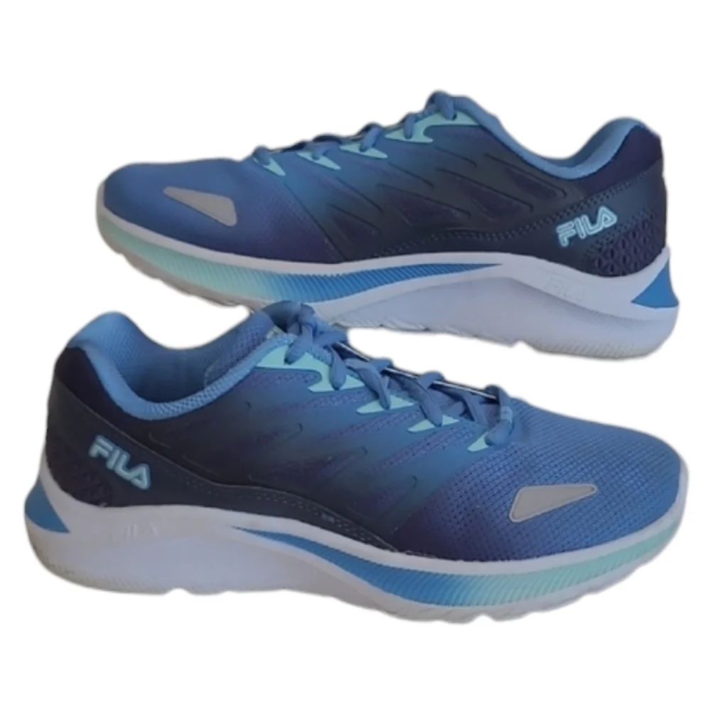 FILA Memory Foam Sequence 2 Running Shoe Lace Up Low Top Mesh Athletic Logo Heel